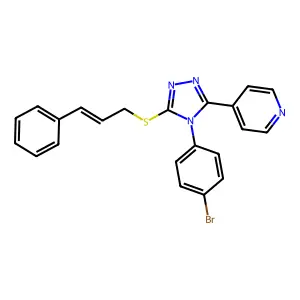 4-(4-(4-Bromophenyl)-5-(cinnamylthio)-4H-1,2,4-triazol-3-YL)pyridine structure