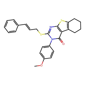 2-(Cinnamylthio)-3-(4-methoxyphenyl)-5,6,7,8-tetrahydrobenzo[4,5]thieno[2,3-d]pyrimidin-4(3H)-one structure