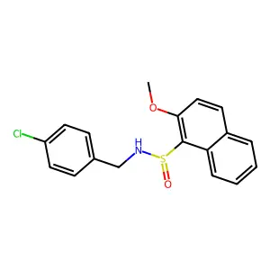 N-[(4-chlorophenyl)methyl]-2-methoxynaphthalene-1-sulfinamide structure