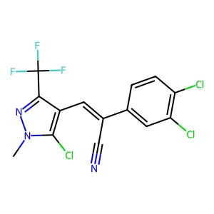 (2Z)-3-[5-chloro-1-methyl-3-(trifluoromethyl)-1H-pyrazol-4-yl]-2-(3,4-dichlorophenyl)prop-2-enenitrile structure