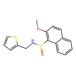 2-methoxy-N-(2-thienylmethyl)-1-naphthalenesulfinamide structure