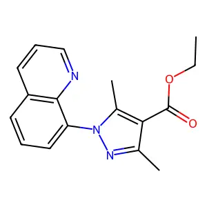 ethyl 3,5-dimethyl-1-(quinolin-8-yl)-1H-pyrazole-4-carboxylate structure
