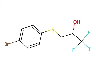 3-[(4-Bromophenyl)sulfanyl]-1,1,1-trifluoropropan-2-ol structure
