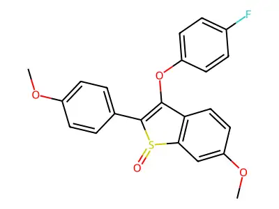 3-(4-Fluorophenoxy)-6-methoxy-2-(4-methoxyphenyl)-1-benzothiophene 1-oxide structure