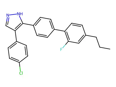 4-(4-chlorophenyl)-5-[4-(2-fluoro-4-propylphenyl)phenyl]-1H-pyrazole structure