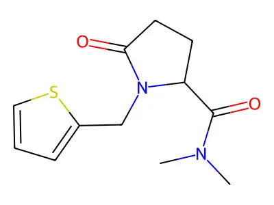 N,N-dimethyl-5-oxo-1-(2-thienylmethyl)-2-pyrrolidinecarboxamide structure