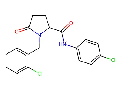 N-(4-chlorophenyl)-1-[(2-chlorophenyl)methyl]-5-oxopyrrolidine-2-carboxamide structure