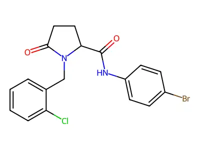 N-(4-bromophenyl)-1-[(2-chlorophenyl)methyl]-5-oxopyrrolidine-2-carboxamide structure