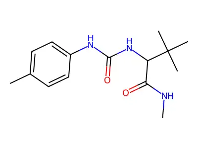 N,3,3-trimethyl-2-[(4-toluidinocarbonyl)amino]butanamide structure