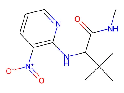 N,3,3-trimethyl-2-[(3-nitropyridin-2-yl)amino]butanamide structure