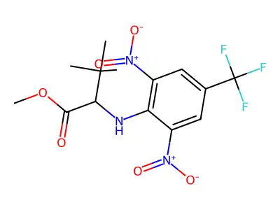 Methyl 2-[2,6-dinitro-4-(trifluoromethyl)anilino]-3,3-dimethylbutanoate structure