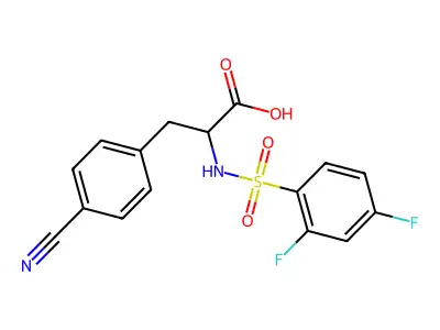 3-(4-Cyanophenyl)-2-{[(2,4-difluorophenyl)sulfonyl]amino}propanoic acid structure