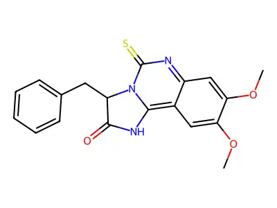 3-benzyl-8,9-dimethoxy-5-thioxo-5,6-dihydroimidazo[1,2-c]quinazolin-2(3H)-one structure