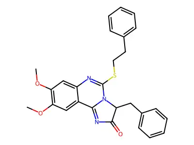 3-benzyl-8,9-dimethoxy-5-(phenethylsulfanyl)imidazo[1,2-c]quinazolin-2(3H)-one structure
