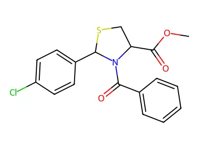 Methyl 3-benzoyl-2-(4-chlorophenyl)-1,3-thiazolidine-4-carboxylate structure