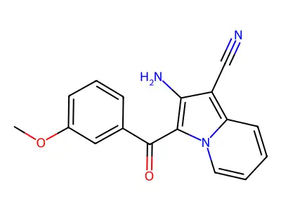 2-Amino-3-(3-methoxybenzoyl)indolizine-1-carbonitrile structure
