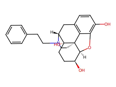 (5alpha,6alpha)-4,5-Epoxy-17-(2-phenylethyl)morphinan-3,6,14-triol structure