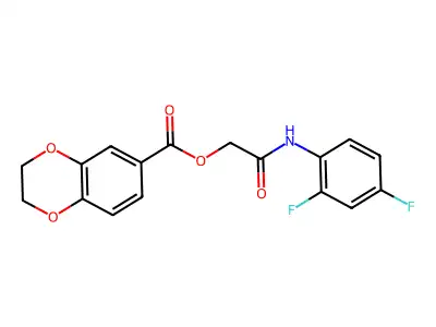 [2-(2,4-Difluoroanilino)-2-oxoethyl] 2,3-dihydro-1,4-benzodioxine-6-carboxylate structure