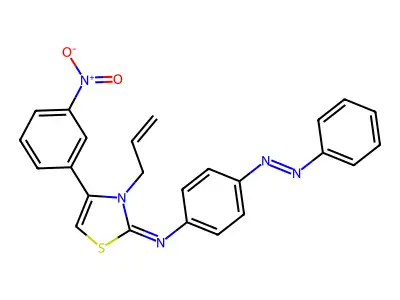 4-(3-nitrophenyl)-N-(4-phenyldiazenylphenyl)-3-prop-2-enyl-1,3-thiazol-2-imine structure