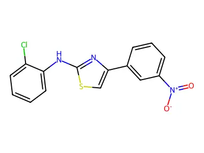 N-(2-chlorophenyl)-4-(3-nitrophenyl)-1,3-thiazol-2-amine structure
