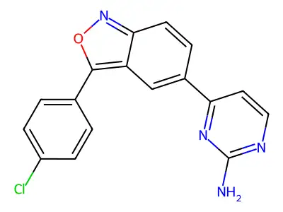 4-[3-(4-Chlorophenyl)-2,1-benzisoxazol-5-yl]pyrimidin-2-amine structure