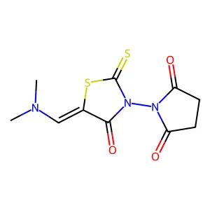 1-[(5Z)-5-[(dimethylamino)methylidene]-4-oxo-2-sulfanylidene-1,3-thiazolidin-3-yl]pyrrolidine-2,5-dione structure