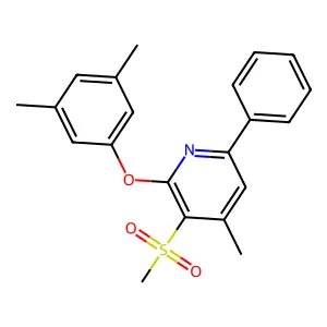 2-(3,5-Dimethylphenoxy)-4-methyl-3-(methylsulfonyl)-6-phenylpyridine structure