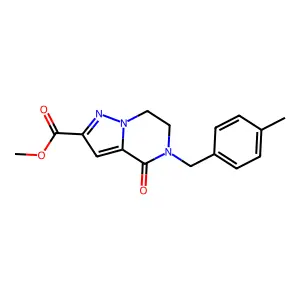 methyl 5-(4-methylbenzyl)-4-oxo-4,5,6,7-tetrahydropyrazolo[1,5-a]pyrazine-2-carboxylate structure