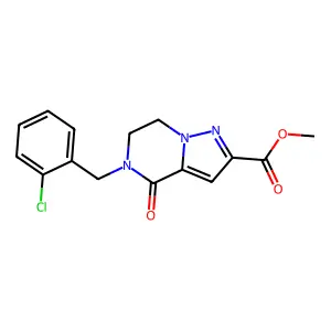methyl 5-(2-chlorobenzyl)-4-oxo-4,5,6,7-tetrahydropyrazolo[1,5-a]pyrazine-2-carboxylate structure