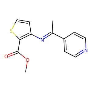 Methyl 3-{[1-(4-pyridinyl)ethylidene]amino}-2-thiophenecarboxylate structure