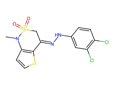 3,4-dichloro-N-[(1-methyl-2,2-dioxothieno[3,2-c]thiazin-4-ylidene)amino]aniline structure