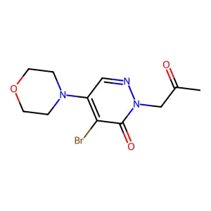 4-bromo-5-morpholino-2-(2-oxopropyl)-3(2H)-pyridazinone structure
