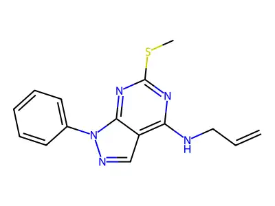 N-allyl-6-(methylsulfanyl)-1-phenyl-1H-pyrazolo[3,4-d]pyrimidin-4-amine structure