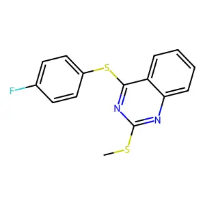 4-Fluorophenyl 2-(methylsulfanyl)-4-quinazolinyl sulfide structure