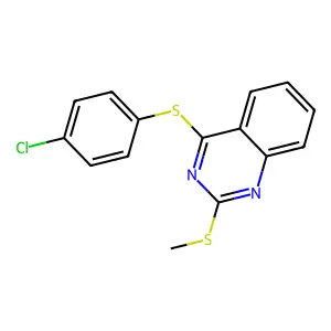 4-Chlorophenyl 2-(methylsulfanyl)-4-quinazolinyl sulfide structure