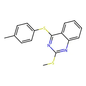 Methyl 4-[(4-methylphenyl)sulfanyl]-2-quinazolinyl sulfide structure