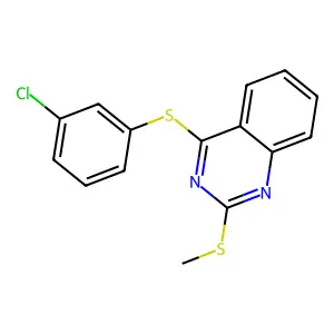 3-Chlorophenyl 2-(methylsulfanyl)-4-quinazolinyl sulfide structure