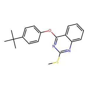 4-(Tert-butyl)phenyl 2-(methylsulfanyl)-4-quinazolinyl ether structure