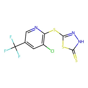 5-{[3-Chloro-5-(trifluoromethyl)-2-pyridinyl]sulfanyl}-1,3,4-thiadiazole-2-thiol structure