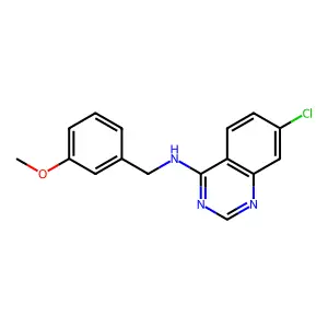 7-chloro-N-[(3-methoxyphenyl)methyl]quinazolin-4-amine structure