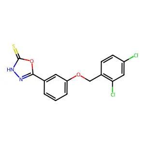 5-{3-[(2,4-Dichlorobenzyl)oxy]phenyl}-1,3,4-oxadiazole-2-thiol structure