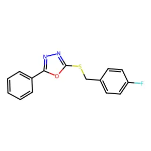 4-Fluorobenzyl 5-phenyl-1,3,4-oxadiazol-2-yl sulfide structure