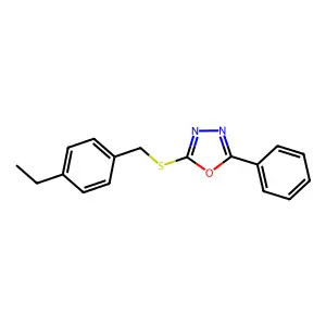 2-[(4-Ethylbenzyl)sulfanyl]-5-phenyl-1,3,4-oxadiazole structure