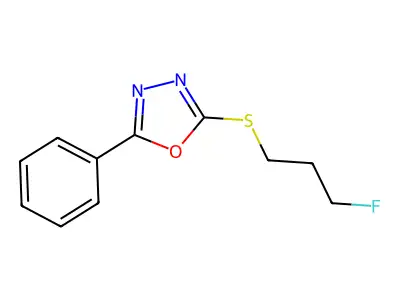 2-[(3-Fluoropropyl)sulfanyl]-5-phenyl-1,3,4-oxadiazole structure