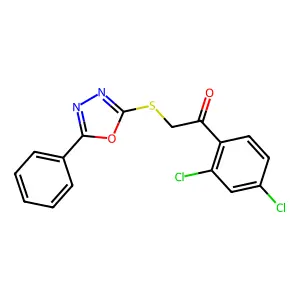 1-(2,4-Dichlorophenyl)-2-[(5-phenyl-1,3,4-oxadiazol-2-yl)sulfanyl]-1-ethanone structure