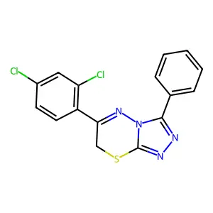 6-(2,4-dichlorophenyl)-3-phenyl-7H-[1,2,4]triazolo[3,4-b][1,3,4]thiadiazine structure