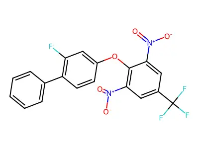 4-[2,6-Dinitro-4-(trifluoromethyl)phenoxy]-2-fluoro-1,1'-biphenyl structure