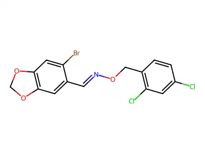 1-(6-bromo-1,3-benzodioxol-5-yl)-N-[(2,4-dichlorophenyl)methoxy]methanimine structure