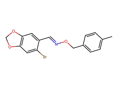 1-(6-bromo-1,3-benzodioxol-5-yl)-N-[(4-methylphenyl)methoxy]methanimine structure