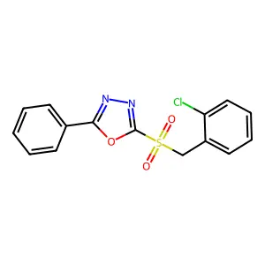 2-Chlorobenzyl 5-phenyl-1,3,4-oxadiazol-2-yl sulfone structure